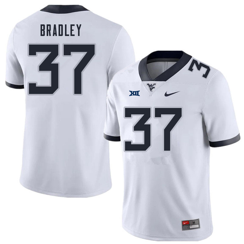 Men #37 L'Trell Bradley West Virginia Mountaineers College Football Jerseys Sale-White